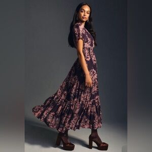 Preowned Anthropologie somerset chiffon maxi dress size S